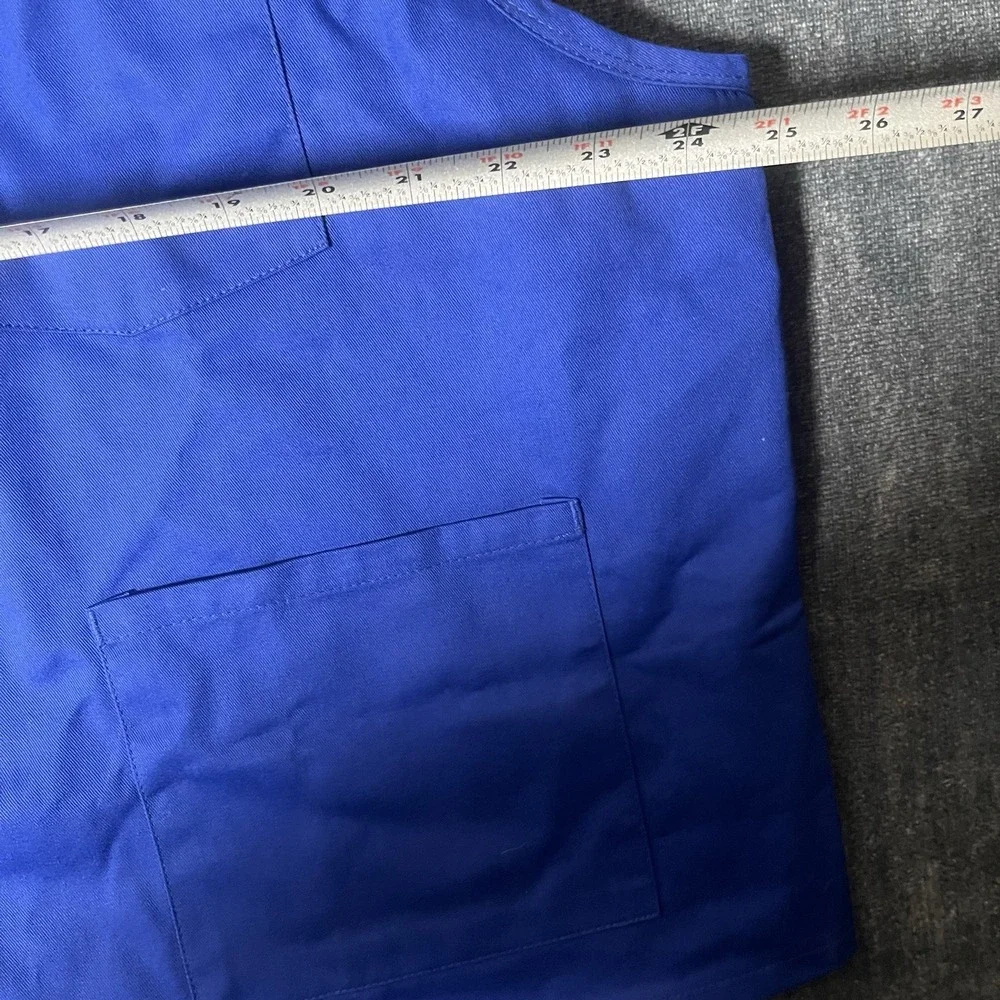 Menards Vest 2XL Blue Cotton Blend Collarless Snap With Pockets Employee Uniform